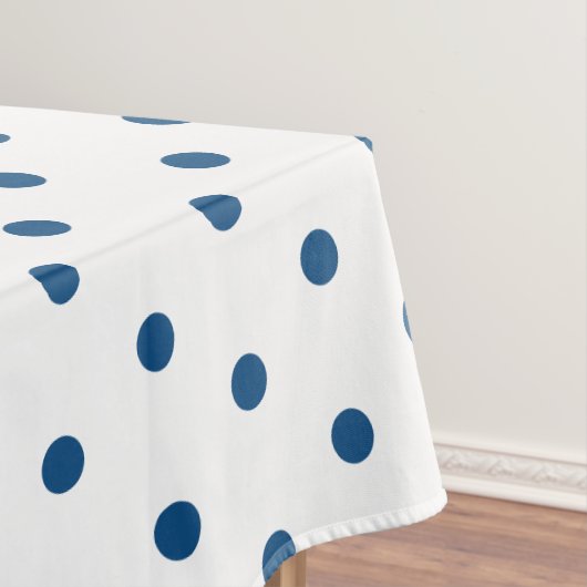 White Azure Blue Polka Dots Tafelkleed (Voorbeeld)
