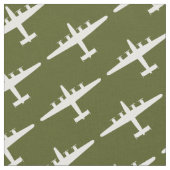 White B-24 Liberator Vliegtuig Pattern Olive Fabri Stof (Close Up)