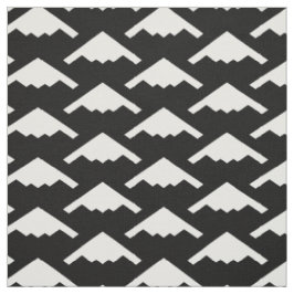 White B-2 Spirit Stealth Bomber Pattern on Black Stof