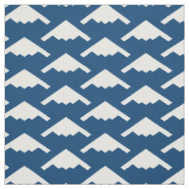 White B-2 Spirit Stealth Bomber Pattern on Blue Stof