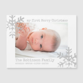 White Baby 1st kerstfoto Snowflakes