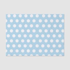 White & Baby Blue Medium Polka Dot Party Tissuepapier