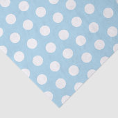 White & Baby Blue Medium Polka Dot Party Tissuepapier (Detail)