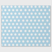 White & Baby Blue Medium Polka Dot Wrapping Paper Cadeaupapier (Vlak)