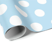 White & Baby Blue Medium Polka Dot Wrapping Paper Cadeaupapier (Rol Hoek)