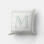 White Baby Blue Monogram Kussen (Achterkant)