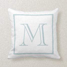 White Baby Blue Monogram Kussen