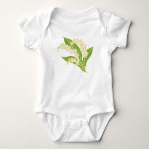 White Baby Creeper: Lelie van het dal Romper