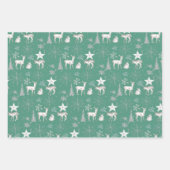 White Baby Doe Deer Silver Snowflakes en sterren Inpakpapier Vel (Voorkant 3)