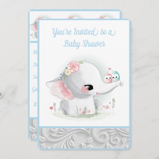 White Baby Elephant Kaart (Voorkant / Achterkant)