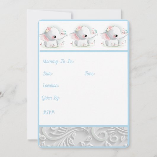 White Baby Elephant Kaart (Achterkant)