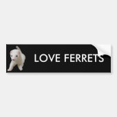 White Baby Ferret Bumpersticker (Voorkant)