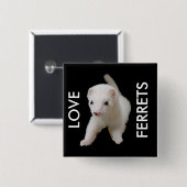 White Baby Ferret Button (Voorkant /achterkant)