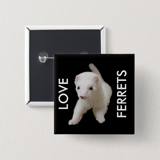 White Baby Ferret Button (Voorkant /achterkant)