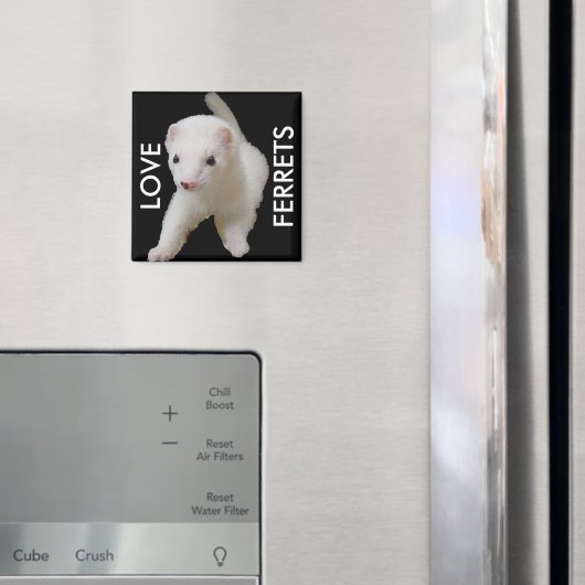 White Baby Ferret Magnet (Insitu (Koelkast))