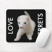 White Baby Ferret Mousepad Muismat (Met muis)