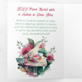 White Baby Grand Piano Overweging Drieluik Programma (Binnenzijde eerst)