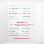 White Baby Grand Piano Overweging Drieluik Programma (Binnenkant midden)