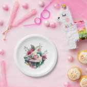 White Baby Grand Piano Overweging Papieren Bordje (Feest)