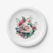 White Baby Grand Piano Overweging Papieren Bordje (Voorkant)