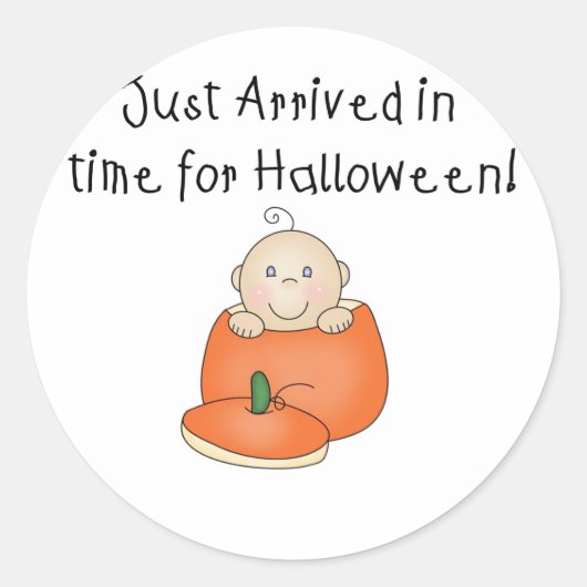 White Baby Halloween net aangekomen Ronde Sticker (Voorkant)
