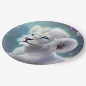 White Baby Lion Cub Fantasy Papieren Bordje (Gekanteld)