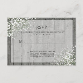 White Baby's Breath Rustic RSVP