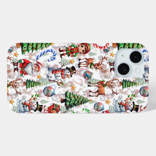 White Background Christmas Decorative Pattern Case-Mate iPhone Case (Achterkant (horizontaal))