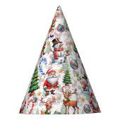 White Background Christmas Decorative Pattern Feesthoedjes (Voorkant)