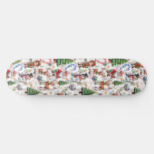 White Background Christmas Decorative Pattern Persoonlijk Skateboard (Horizontaal)