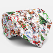 White Background Christmas Decorative Pattern Stropdas