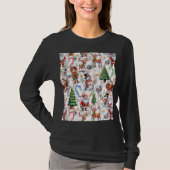 White Background Christmas Decorative Pattern T-shirt (Voorkant)