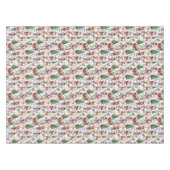 White Background Christmas Decorative Pattern Tafelkleed (Voorkant (Horizontaal))