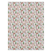 White Background Christmas Decorative Pattern Tafelkleed (Voorkant)
