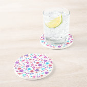 White Background Flower-Power Sandstone-Onderzette Zandsteen Onderzetter (Zijkant)