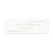 White Background Gold Script Elegant Address Etiket (Voorkant)