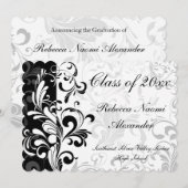 White Background Swirl Afstuderen/Party Kaart (Voorkant / Achterkant)