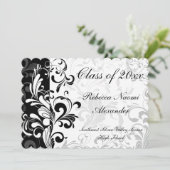 White Background Swirl Afstuderen/Party Kaart (Staand voorkant)