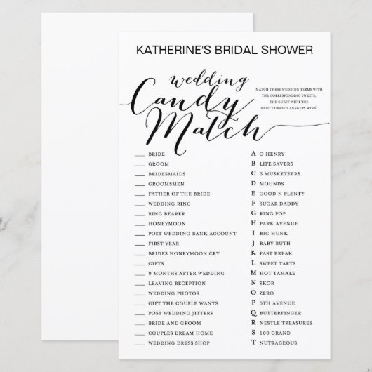 White Background Vrijgezellenfeest Game PRINTED (Voorkant / Achterkant)