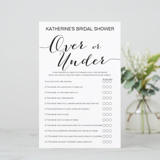 White Background Vrijgezellenfeest Game PRINTED (Staand voorkant)