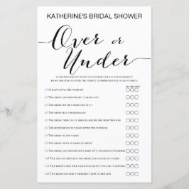 White Background Vrijgezellenfeest Game PRINTED