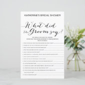 White Background Vrijgezellenfeest Game PRINTED (Staand voorkant)