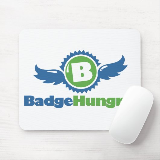 White BadgeHungry Mousepad Muismat (Met muis)