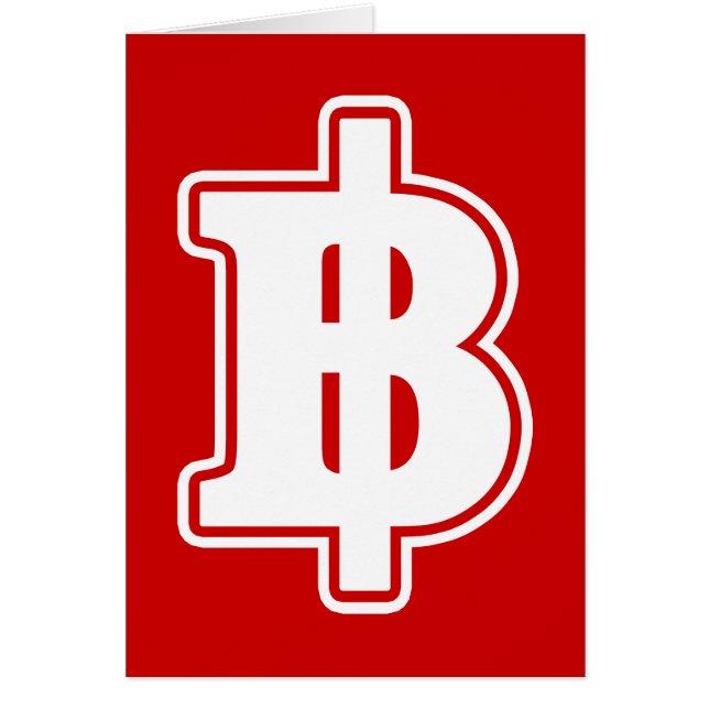 WHITE BAHT SIGN ฿ Thai Money Currency ฿ (Voorkant)