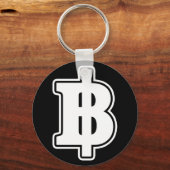 WHITE BAHT SIGN ฿ Thaise ฿ Sleutelhanger (Voorkant)