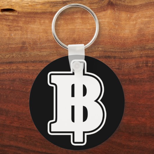 WHITE BAHT SIGN ฿ Thaise ฿ Sleutelhanger (Voorkant)