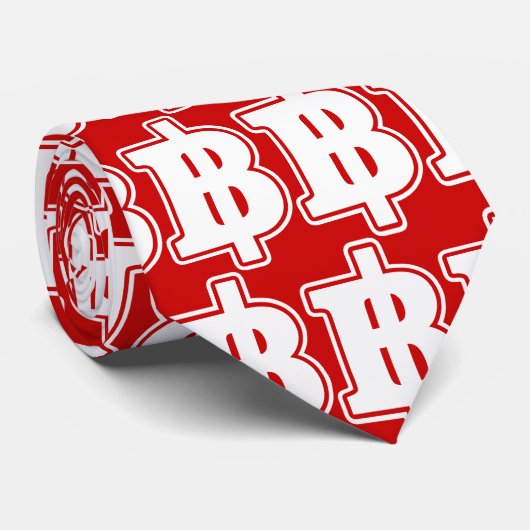 WHITE BAHT SIGN ฿ Thaise ฿ Stropdas (Opgerold)