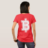 WHITE BAHT SIGN ฿ Thaise ฿ T-shirt (Achterkant volledig)