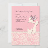 White Ballet Shoes Invitation Kaart (Voorkant)