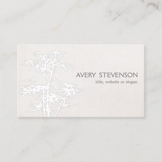 White Bamboo Holistic Health Wellness Visitekaartje (Voorkant)